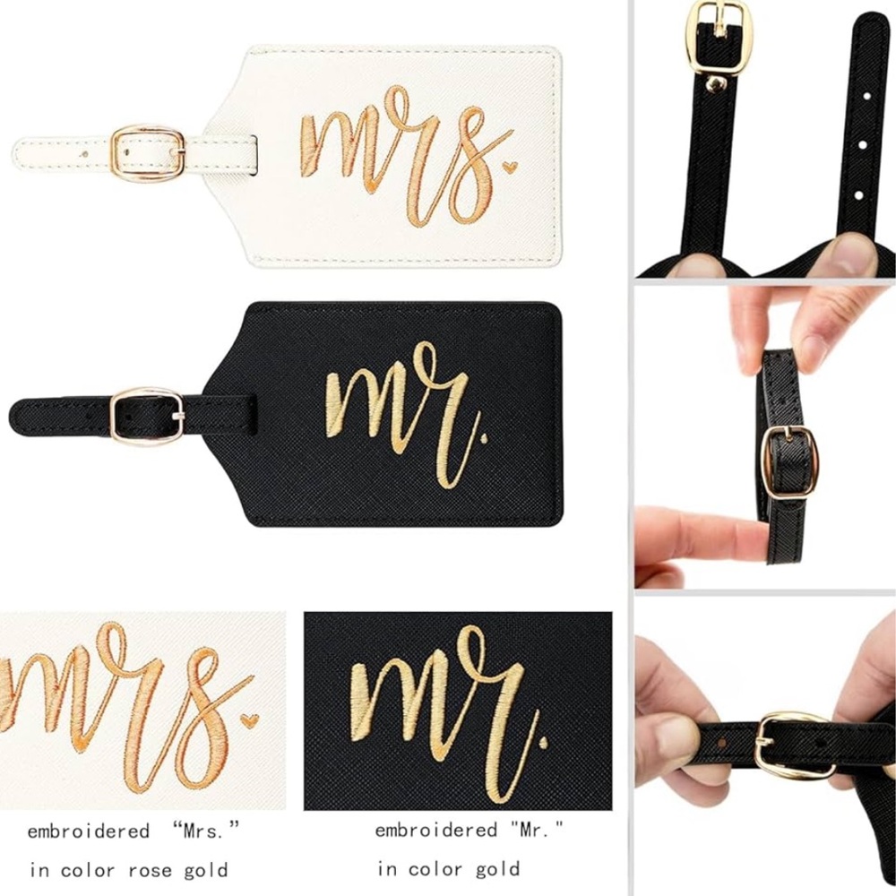 Mr and Mrs Luggage Tags Wedding Bridal Gifts - Picture 3 of 3